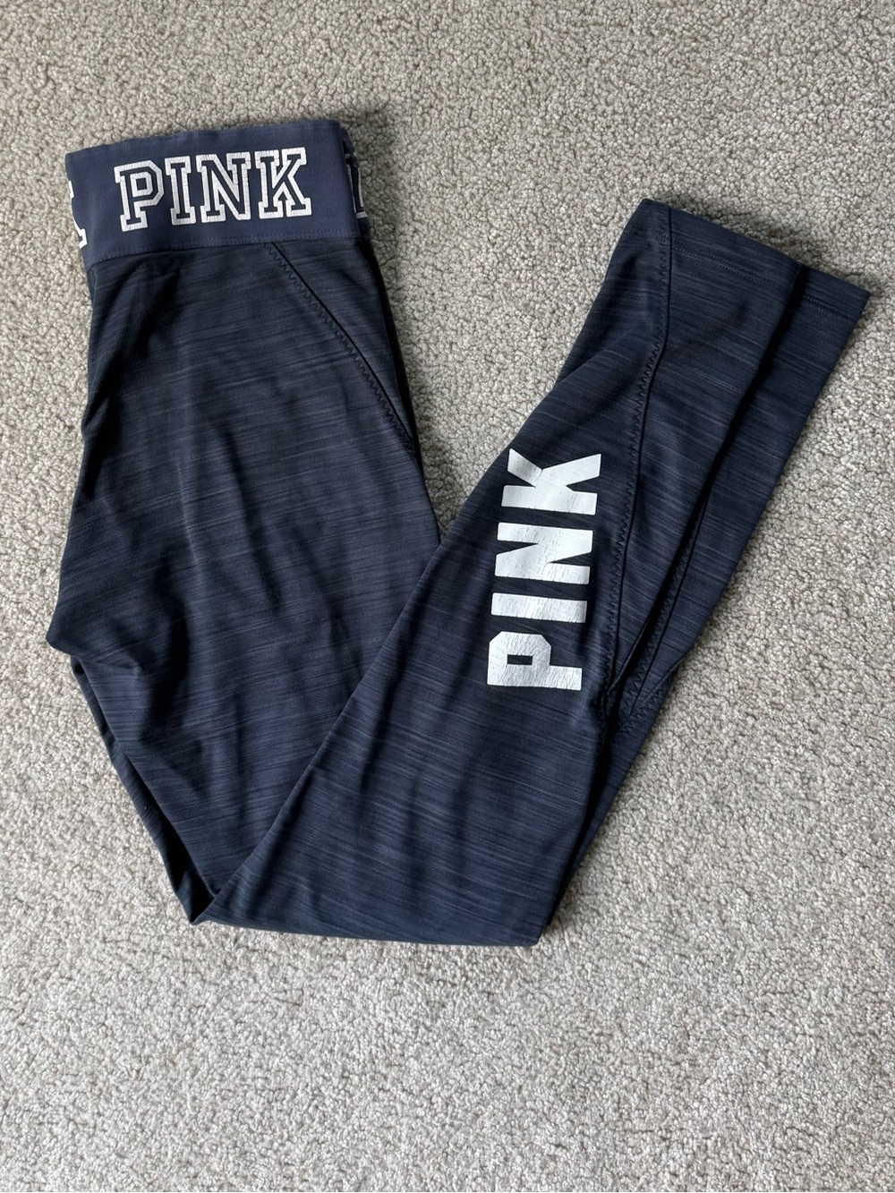 PINK Victoria's Secret Ultimate Leggings Womens Logo Blue Gray Small